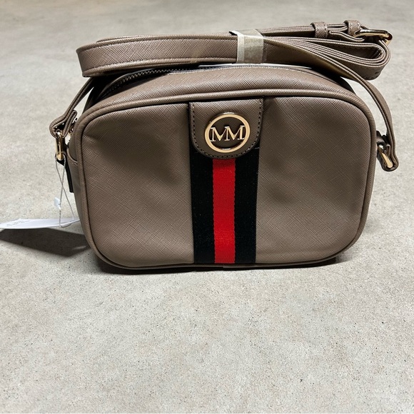 NWT MARILYN MONROE Taupe Handbag Purse w/ Crossbody Strap Faux Leather - Picture 1 of 6